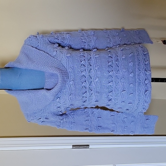 Anthro Tapemeasure NWT Blue Cowlneck Sweater - Picture 1 of 8